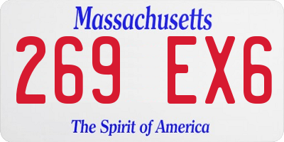 MA license plate 269EX6
