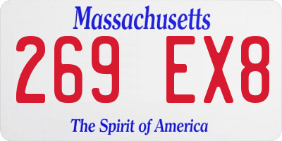 MA license plate 269EX8