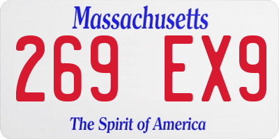 MA license plate 269EX9