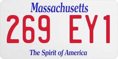 MA license plate 269EY1