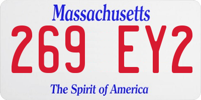 MA license plate 269EY2