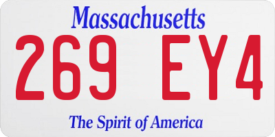 MA license plate 269EY4