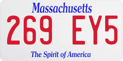 MA license plate 269EY5