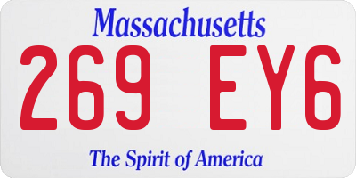MA license plate 269EY6