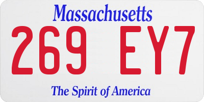 MA license plate 269EY7