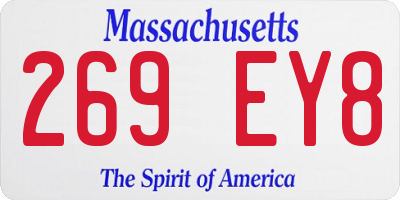 MA license plate 269EY8