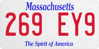 MA license plate 269EY9