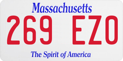 MA license plate 269EZ0
