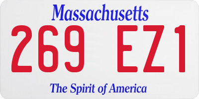 MA license plate 269EZ1
