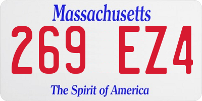 MA license plate 269EZ4