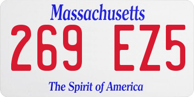 MA license plate 269EZ5