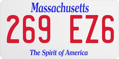 MA license plate 269EZ6