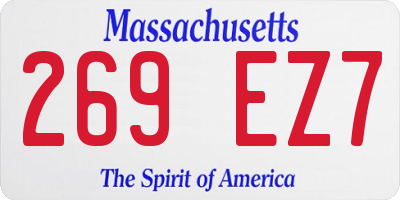 MA license plate 269EZ7