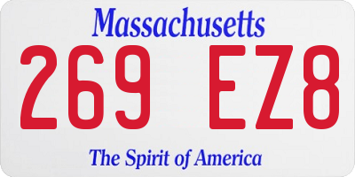 MA license plate 269EZ8