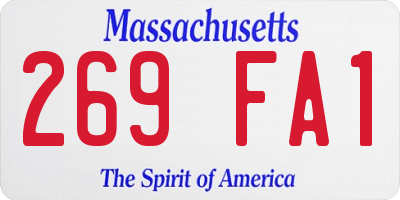 MA license plate 269FA1