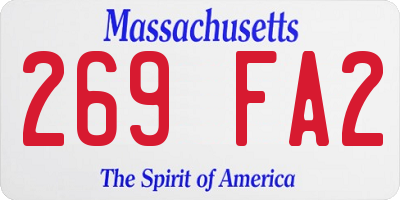 MA license plate 269FA2