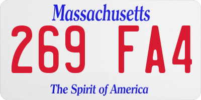 MA license plate 269FA4