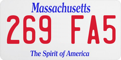 MA license plate 269FA5