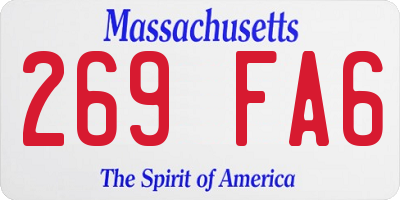 MA license plate 269FA6