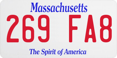 MA license plate 269FA8