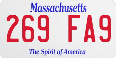 MA license plate 269FA9