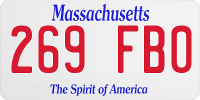 MA license plate 269FB0