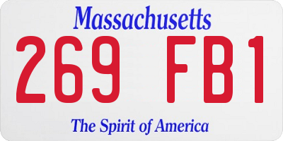 MA license plate 269FB1
