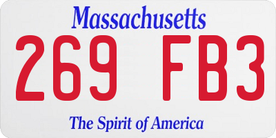 MA license plate 269FB3