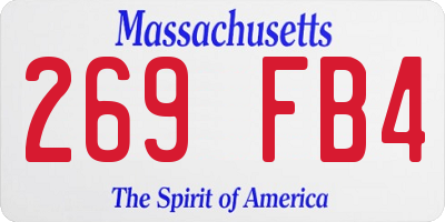 MA license plate 269FB4