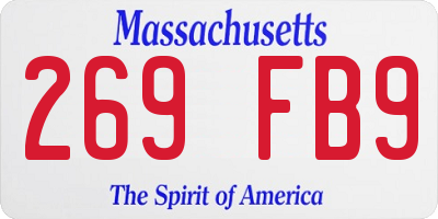 MA license plate 269FB9