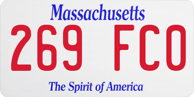 MA license plate 269FC0