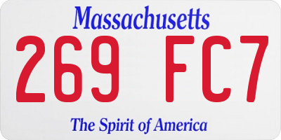 MA license plate 269FC7