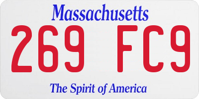 MA license plate 269FC9