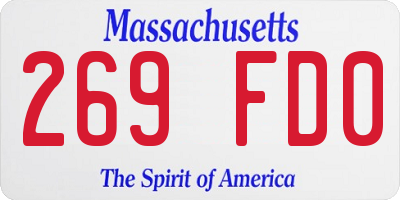 MA license plate 269FD0