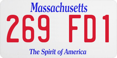 MA license plate 269FD1