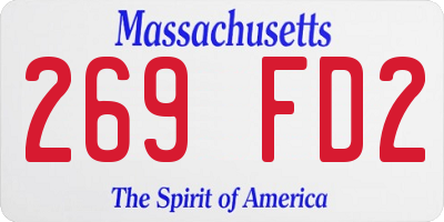 MA license plate 269FD2