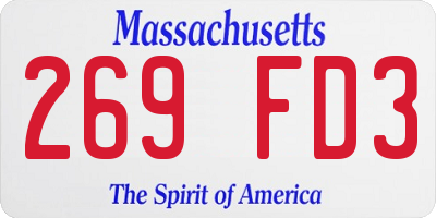 MA license plate 269FD3