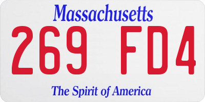 MA license plate 269FD4