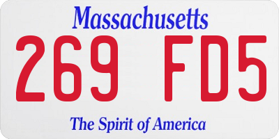 MA license plate 269FD5