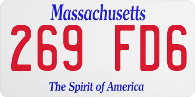 MA license plate 269FD6