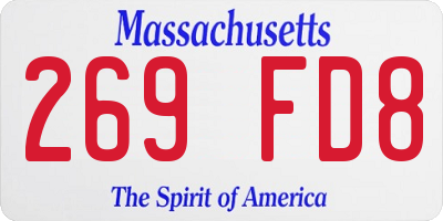 MA license plate 269FD8