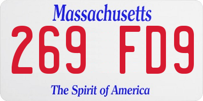 MA license plate 269FD9