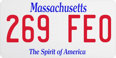 MA license plate 269FE0