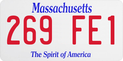 MA license plate 269FE1