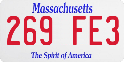 MA license plate 269FE3