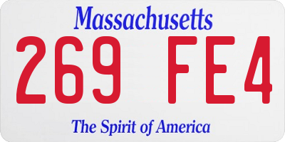 MA license plate 269FE4