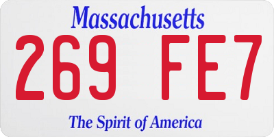 MA license plate 269FE7