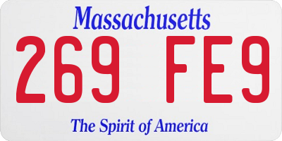 MA license plate 269FE9