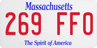 MA license plate 269FF0