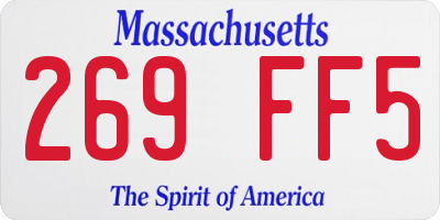 MA license plate 269FF5